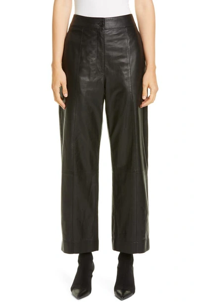 Shop Jason Wu Straight Leg Leather Pants In Black