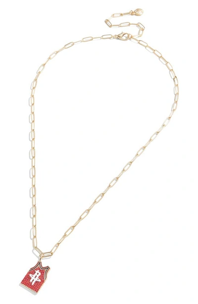 Shop Baublebar Houston Rockets Jersey Pendant Necklace In Gold
