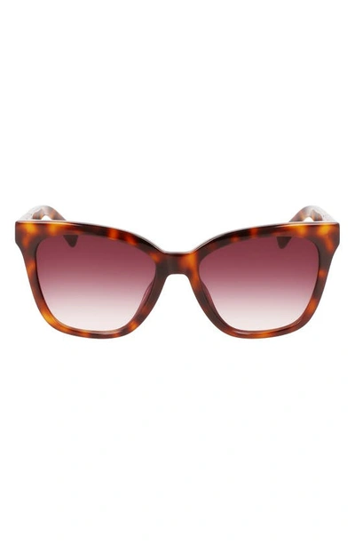 Shop Longchamp Le Pliage 54mm Gradient Rectangle Sunglasses In Havana