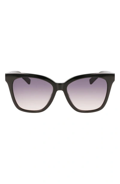 Shop Longchamp Le Pliage 54mm Gradient Rectangle Sunglasses In Black