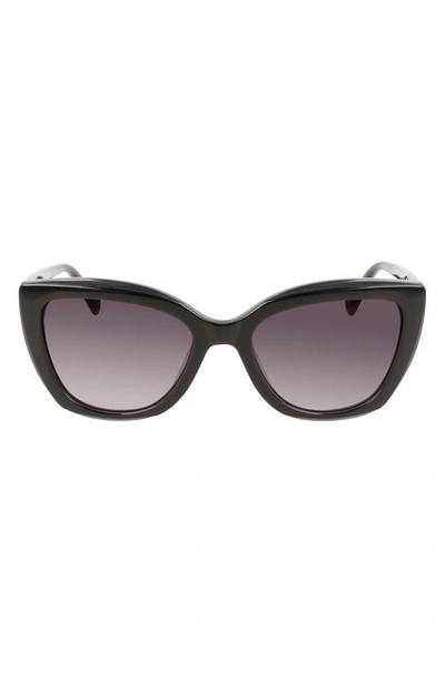 Shop Longchamp Le Pilage 54mm Rectangular Sunglasses In Black