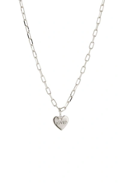 Shop Ajoa Slaybelles Loved Pendant Necklace In Rhodium