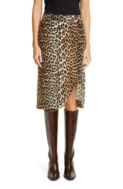 Shop Ganni Leopard Print Skirt