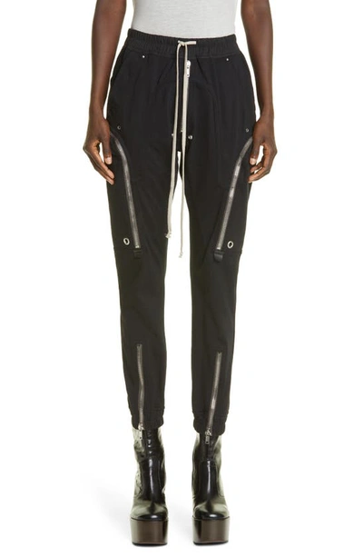 Shop Rick Owens Bauhaus Zip Detail Cargo Pants In Black