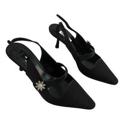 Pre-owned Fabrizio Viti Cloth Sandals In Black