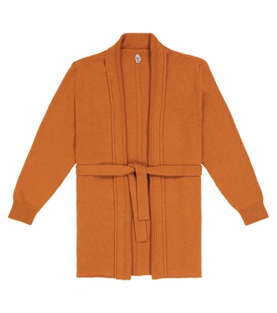The Row Huey Belted Cashmere Cardigan In Burnt Orange