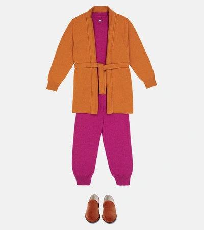 The Row Huey Belted Cashmere Cardigan In Burnt Orange