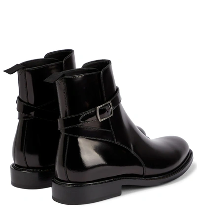Shop Saint Laurent Army 20 Leather Ankle Boots In Nero