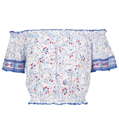 Poupette St Barth Camilla Floral Off-shoulder Blouse In Cib
