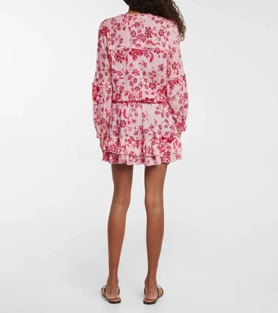 Poupette St Barth Ilona Floral Minidress In Pink Grasse