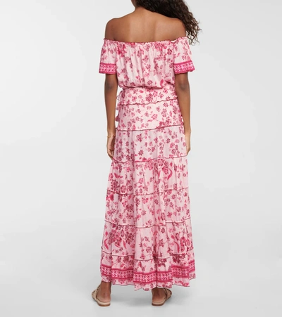 Poupette St Barth Camila Floral Maxi Skirt In Pink Grasse