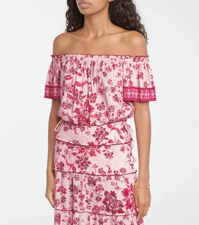 Poupette St Barth Camila Floral Maxi Skirt In Pink Grasse