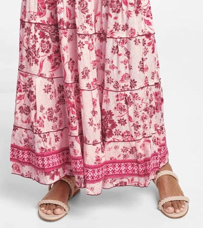 Poupette St Barth Camila Floral Maxi Skirt In Pink Grasse