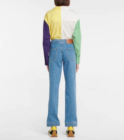 Shop Loewe Mid-rise Straight Jeans In Washed Denim