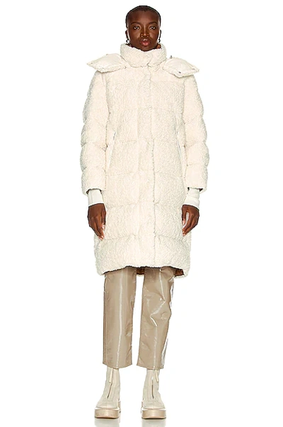 Shop Moncler Hainardia Long Parka In White