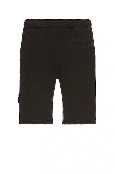 Shop Stone Island Fleece Shorts In Black