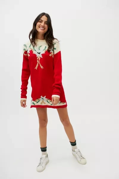 Shop Urban Renewal Vintage Holiday Pullover Sweater In Red