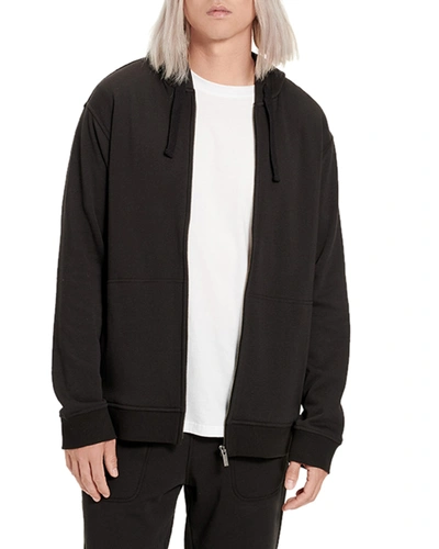 Shop Ugg Men's Gordon Zip-front Sweatshirt In Black