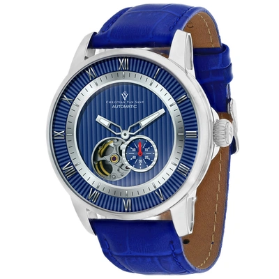 Shop Christian Van Sant Viscay Automatic Blue Dial Men's Watch Cv0553