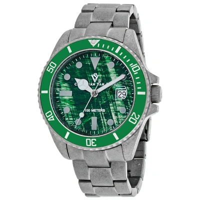 Shop Christian Van Sant Montego Vintage Mens Quartz Watch Cv5102b In Green