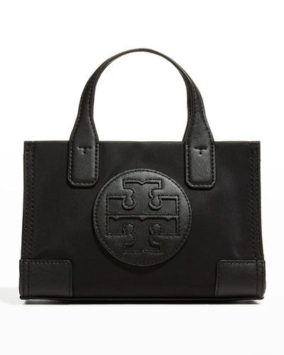 Shop Tory Burch Ella Micro Recycled Nylon Tote Crossbody Bag In Black