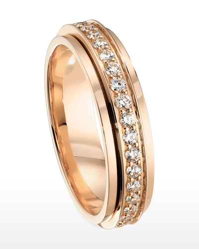Shop Piaget Possession 18k Rose Gold Pave Ring, Eu 55 / Us 7.25
