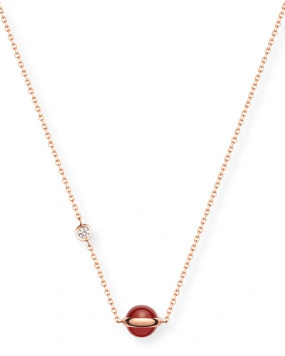 Shop Piaget Rose Gold Possession Carnelian Mini Pendant Necklace