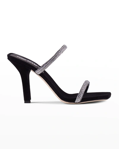 Shop Paris Texas Holly Linda Swarovski® Mule Sandals In Black Diamond