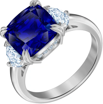 Swarovski Attract Trilogy Cocktail Ring In Blue,silver Tone,two Tone |  ModeSens