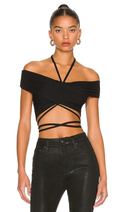 Shop Jonathan Simkhai Standard Caity Shaping Rib Crop Top In Black