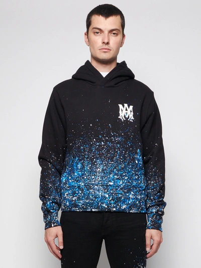 Amiri Crystal-embellished Paint-splattered Cotton-jersey Hoodie In Black |  ModeSens