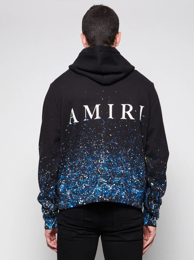 Amiri Paint Drip Logo Cotton Jersey Hoodie in Black for Men