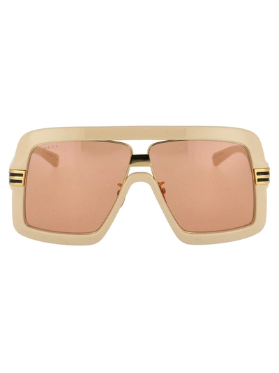 Shop Gucci Eyewear Sunglasses In 004 White White Orange