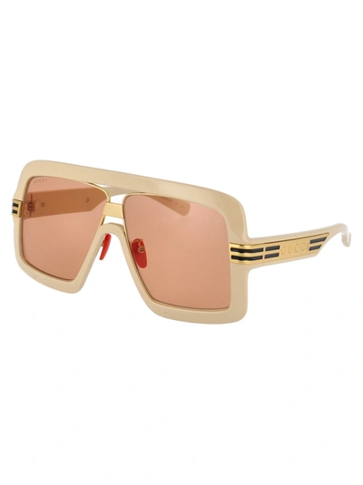 Shop Gucci Eyewear Sunglasses In 004 White White Orange
