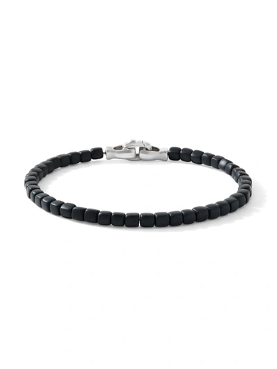 Shop David Yurman Men's Spiritual Beads Black Onyx Cushion Bracelet