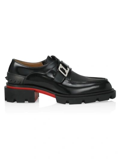 Shop Christian Louboutin Men's Our Georges Leather Oxfords In Black