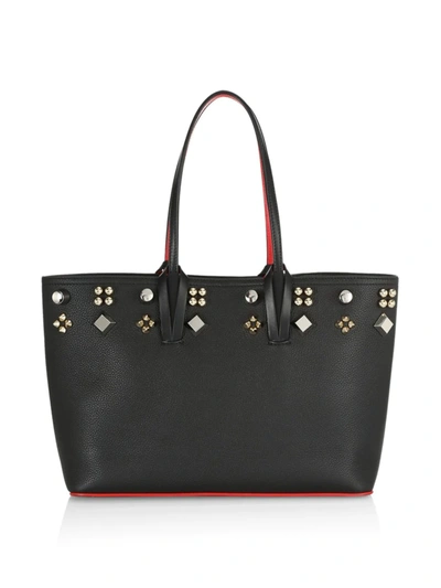 Shop Christian Louboutin Women's Small Cabata Empire Leather Studded Tote In Black Multi