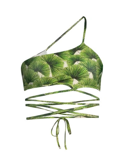 Shop Agua By Agua Bendita Women's Azucena Palma Bikini Top In Green