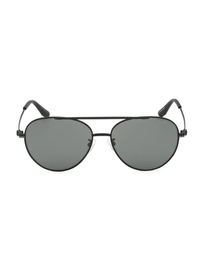 Shop Bmw Men's 60mm Pilot Sunglasses In Matte Black Smoke Mirror