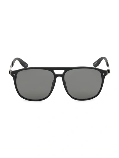 Shop Bmw Men's 58mm Navigator Sunglasses In Matte Black Smoke Polarized