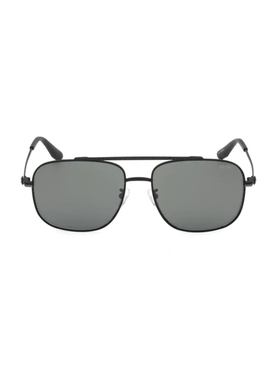 Shop Bmw Men's 60mm Navigator Sunglasses In Matte Black Smoke Mirror