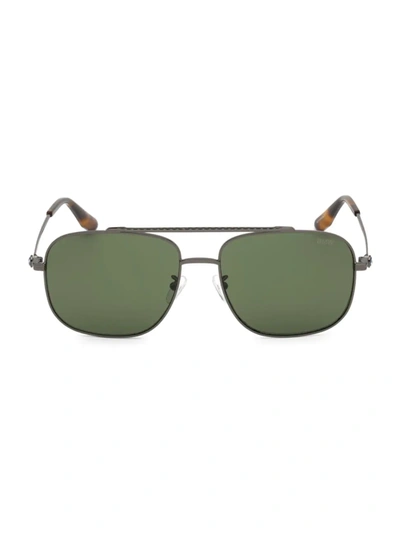 Shop Bmw Men's 60mm Navigator Sunglasses In Shiny Gunmetal Green