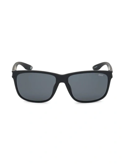 Shop Bmw Men's Injected 60mm Square Sunglasses In Black