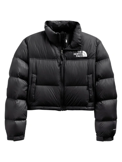 The North Face Nuptse Down Cropped Puffer Jacket In Black | ModeSens