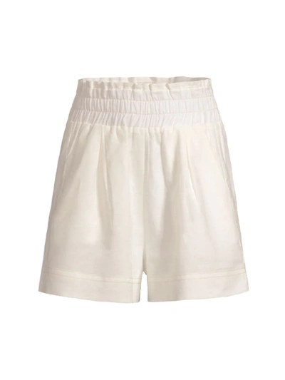 Shop Suboo Cecile Linen & Cotton Shorts In White
