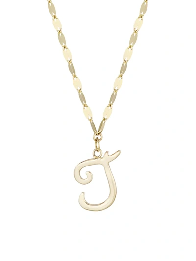 Shop Lana Jewelry Women's 14k Yellow Gold Cursive Initial Pendant Necklace In Initial T