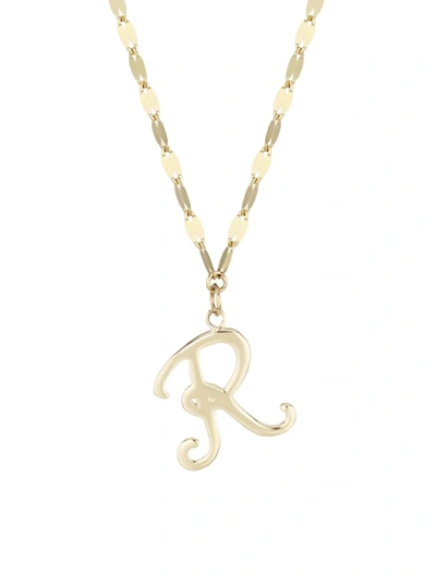 Shop Lana Jewelry Women's 14k Yellow Gold Cursive Initial Pendant Necklace In Initial R