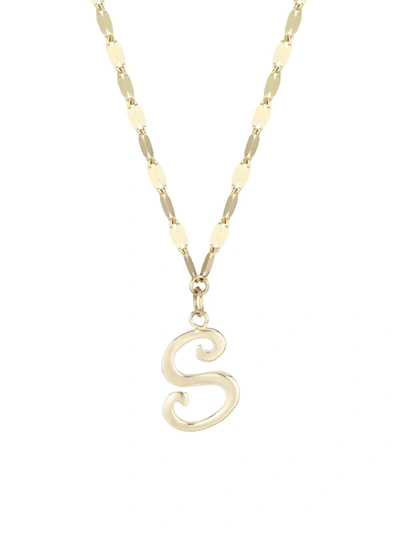 Shop Lana Jewelry Women's 14k Yellow Gold Cursive Initial Pendant Necklace In Initial S