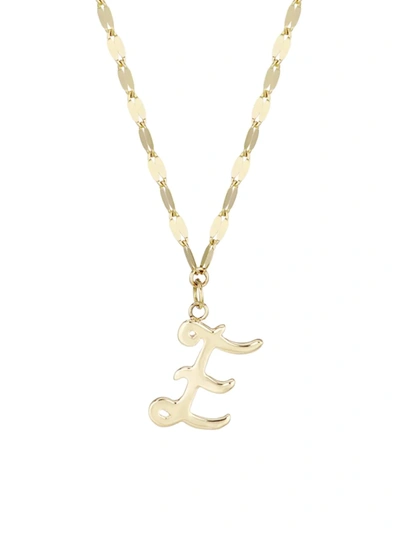 Shop Lana Jewelry Women's 14k Yellow Gold Cursive Initial Pendant Necklace In Initial E