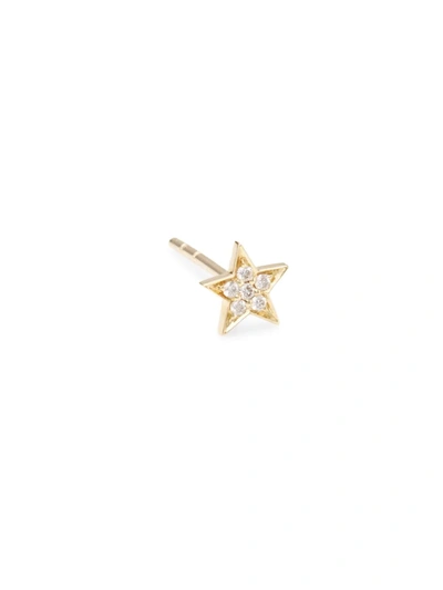 Shop Andrea Fohrman Women's Celestial Mini Star 14k Gold & Diamond Stud Earring